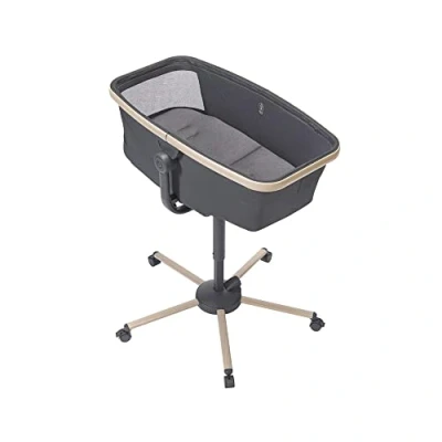 Immagine di Maxi Cosi Alba Culla Neonato Reclinabile e Regolabile in Altezza, Evolutiva Trasformabile Seggiolone Pappa, 100% Tessuti Riciclati, per Bambini 0 mesi 3 anni (15 kg), Beyond Graphite
