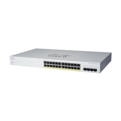 Immagine di Cisco Switch intelligente Business CBS220 24P 4G GE a 24 porte PoE SFP 4x1G Garanzia hardware limitata di 3 anni (CBS220 UK)