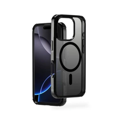 Immagine di Hama Custodia Extreme Protect per iPhone 16 Pro e MagSafe (D3O Bumper, antiurto, anticaduta, infrangibile, magnetica, ricarica induttiva, gradiente, colore: Nero