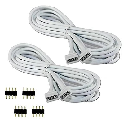 Immagine di COOLWEST 2 pezzi 2M Cavo di Estensione per Striscia LED, 4 Pin Connettori Splitter SMD 5050/3528 luminosa LED