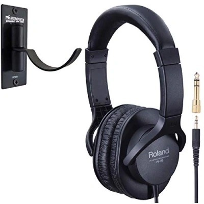 Immagine di Roland Set di cuffie chiuse RH 5 + supporto da parete Keepdrum HMP01
