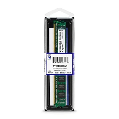 Immagine di Kingston ValueRAM Modulo di memoria PC DDR3 4 GB 1 x Non ECC 1600 MHz 240pin DIMM KVR16N11S8/4