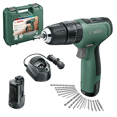 Immagine di Bosch Trapano battente avvitatore a batteria EasyImpact 1200 (2 batterie, sistema 12 volt, 19 accessori, in valigetta)