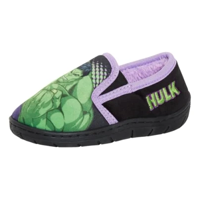 Immagine di Marvel Incredibili pantofole Hulk Light Up per bambini, senza lacci, lampeggianti, foderate in pelliccia, Nero , 31 EU