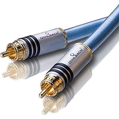Immagine di Oehlbach XXL Series 2 Cavo audio RCA stereo di alta qualità, schermatura multipla, rame HPOCC, maschio, x 1,5 m, colore: Blu