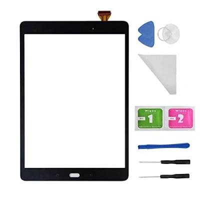Immagine di Vetro touchscreen Digitizer per Samsung Galaxy Tab A 9,7 pollici SM T550 T551 T555 (senza LCD) con colla e attrezzi (nero)
