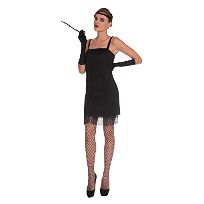 Immagine di amscan Black Flapper Dress Costume 10 12 Anni 4 Pezzi, Colore Nero, Size to 12, 9905796