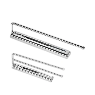 Immagine di Gedotec Design portasciugamani Bagno e Armadio da cucina Asciugamano estraibile SERENA Cromo lucido strofinacci 1 braccio pezzo gruppo corpo con materiale di fissaggio