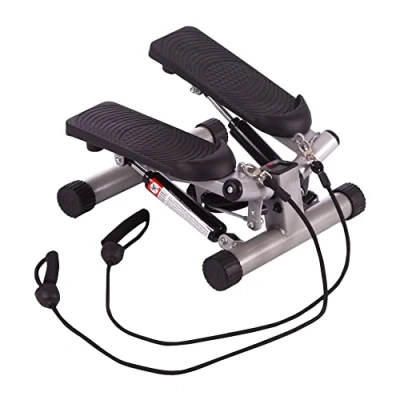 Immagine di Ultrasport Swing Stepper, comprese bande allenamento, stepper per cyclette resistenza regolabile computer allenamento wireless, up down principianti e persone allenate, piccolo compatto