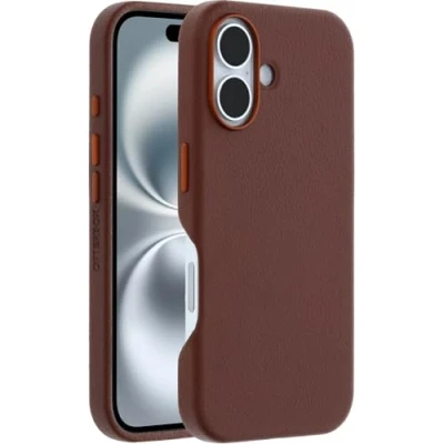 Immagine di OtterBox Symmetry Series Cactus Leather MagSafe custodia per iPhone 16, protettiva sottile antiurto, a prova di caduta, testata 3x vs norme MIL STD 810G, Marrone