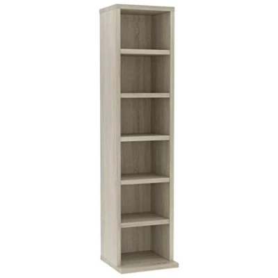 Immagine di vidaXL Armadio Porta CD Elegante Pratico Robusto Comodo Portaoggetti Mobiletto Espositore con Scomparti Aperti Rovere Sonoma in Legno Multistrato