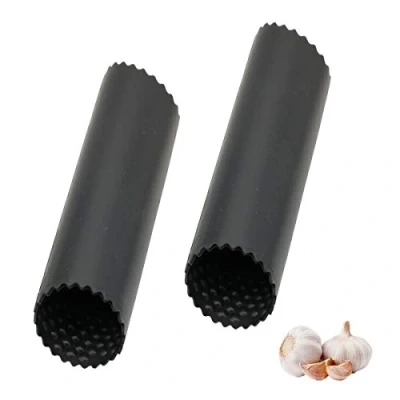 Immagine di BaiJ Pela Aglio in Silicone,2 Pezzi Manuale Sbuccia Peel Utensile da Cucina Sbucciatore Facile Sbucciare Resistente e Inodore Nero