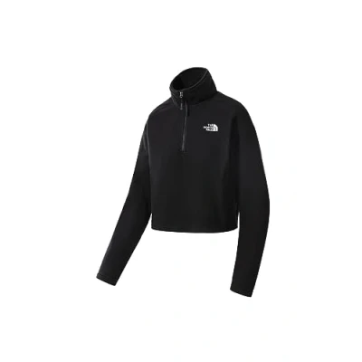 Immagine di The North Face 100 Glacier Cropped ¼ ZIP Felpa in pile, Donna, Taglia: XL, Black