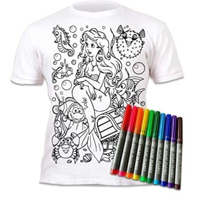Immagine di Splat Planet Sirena T Shirt Maglietta Magica da Colorare con 10 Penne Magiche Lavabili Atossiche Colora La Tua Maglietta, E Lava Via Ricolora I Compleanni dei Bambini (7 8 Years)