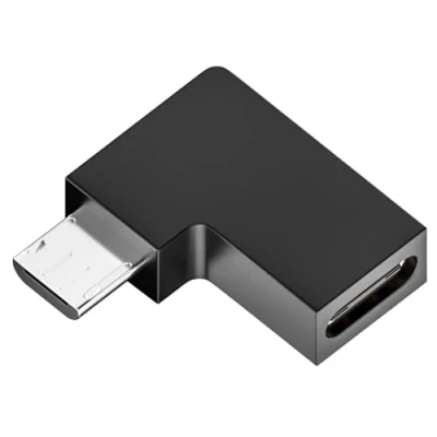 Immagine di PLCPDM adattatore di estensione da micro USB maschio a tipo C femmina ad angolo retto 90 gradi per PC portatile convertitore