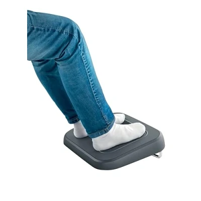 Immagine di Leitz Ergo Poggiapiedi Regolabile in 3 Altezze, Realizzato all&#039;80% con Plastica Riciclata Post Consumo e Riciclabile al 100%, Migliora la Postura Circolazione, Gamma Ergo, Grigio Scuro, 65460089