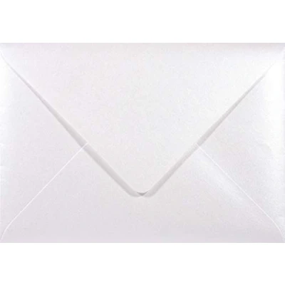 Immagine di Netuno 100 buste per lettere perlate bianco formato B6 12,5 x 17,5 cm 120g Majestic Marble White eleganti colorate con superficie perlescente biglietti partecipazioni inviti matrimonio