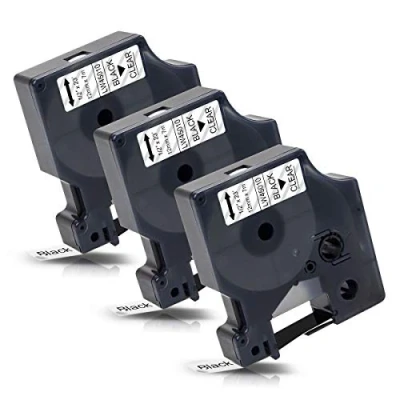 Immagine di 3x Labelwell 12mm x 7m Compatibile per Dymo D1 45010 S0720500 Nero su Transparent Nastri Etichette con LabelWriter 450 DUO LabelManager LM 160 21OD 260P 360D 420P 500TS LabelPoint 300 350