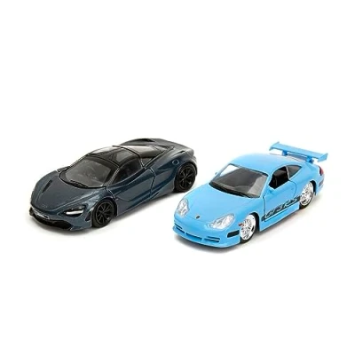 Immagine di Jada Toys auto Fast and Furious (set da 2 pezzi) Brian&#039;s Porsche 911 GT3 RS &amp; Shaw&#039;s McLaren 720S 2017 Legacy Series Modellino con porte apribili, 1:32, 19 cm, a partire 8 anni, Wave 1,