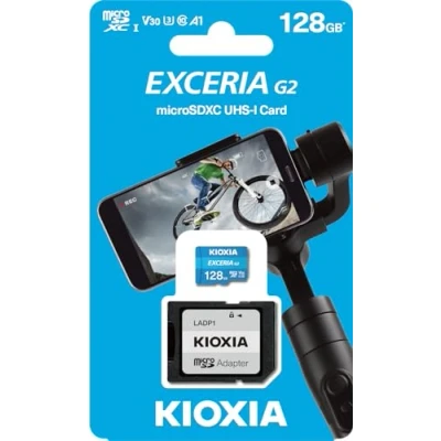 Immagine di Kioxia microSDXC Exceria G2 MEX2 UHS I V30 U3 CL10 A1 128GB