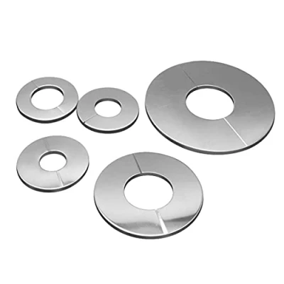 Immagine di Set di 6 coprirubinetti in acciaio inox cromato, 24 mm