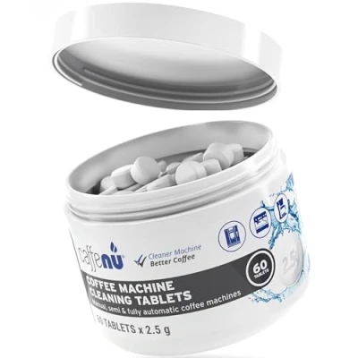 Immagine di Caffenu Compresse detergenti per macchine da caffè 60 2,5 g la pulizia della Macchina automatica, a filtro e espresso Usate con il decalcificante