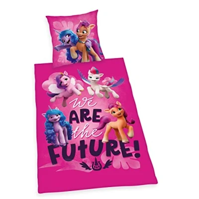 Immagine di Herding Set di Biancheria da Letto My Little Pony, Federa 80 x cm, Copripiumino 135 200 Con Zip, 100% Cotone/Renforcé