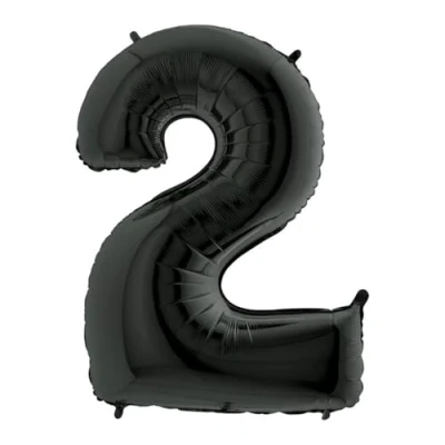 Immagine di Grabo Number Numero 2 Superloon Confezione Singola, Lunghezza 100 cm, Colore Nero, Black, 40&#039;&#039; (1mt), 042K P