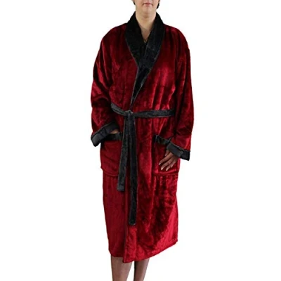 Immagine di Gözze Accappatoio Unisex Con Collo a Scialle, Sensazione di Seta, 100% Microfibra, 330 g/m², Taglia, M Rosso