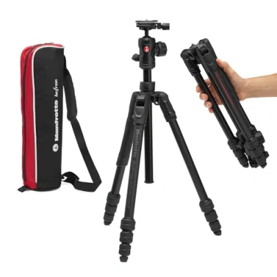 Immagine di Manfrotto Befree Advanced AS, Camera Tripod, Twist Lock, Compatible with Arca Swiss, Portable, Compact Travel Tripod Kit, Ball Head, Aluminium for DSLR, Mirrorless Cameras, Accessories