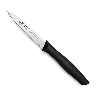 Immagine di Arcos Serie Nova Spelucchino Coltello per sbucciare Serrato Lama Acciaio Inossidabile Nitrum 100 mm Manico Polipropilene Colore Nero