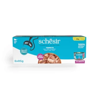 Immagine di Schesir Complete Nutrition Filetti in brodo 6 x 85 g Umido per gatto Tonnetto