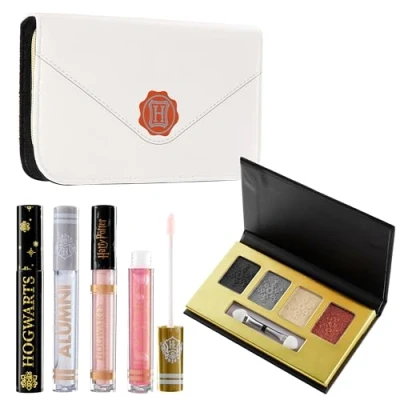 Immagine di Harry Potter Set Trucchi Pochette Donna con Kit Make Up Palette per Ragazze (Lettera Beige)