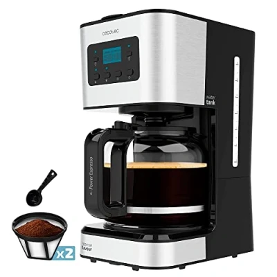 Immagine di Cecotec Caffettiera a Goccia Programmabile Coffee 66 Smart Plus. 980 W, Capacità 12 Caffè, Tecnologia ExtemAroma e Funzione AutoClean, Finiture in Acciaio Inox, Schermo LCD, 1,5 L