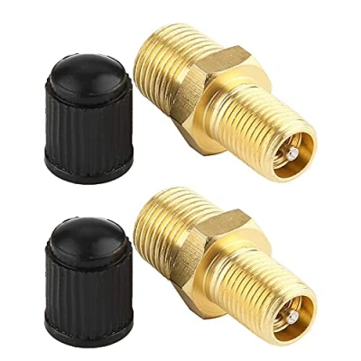 Immagine di KIMISS 2 pezzi 1/8&quot;ABS + ottone auto NPT MPT valvola di riempimento serbatoio compressore in ottone//valvola per aria trattore