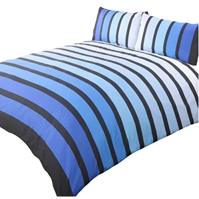 Immagine di Soho Set con Copripiumino Blu a Strisce, Biancheria da Letto, per Letto Singolo, Camera