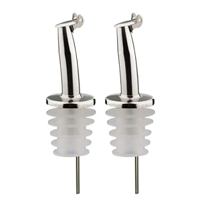 Immagine di Westmark 2 Beccucci per Bottiglie di Liquori e Olio, Metallo/Acciaio Inossidabile, Tappi in Silicone, Inox Gastro, Argento, 46832280