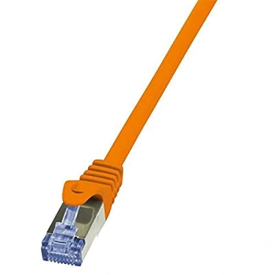 Immagine di LogiLink CQ3048S RJ45 cavo di rete, patch CAT 6A S/FTP 1.50 m Arancione Ritardante fiamma, con protezione 1 pz.