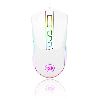Immagine di Redragon M711 Cobra Gaming Mouse con 16,8 milioni di RGB retroilluminato a colori, 10.000 DPI regolabile, impugnatura comoda, 7 pulsanti programmabili, bianco