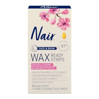 Immagine di Nair Wax Ready Strips for Face and Bikini, 40 Count by