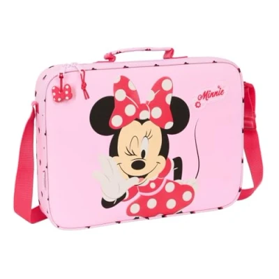 Immagine di Safta MINNIE MOUSE NAIVE Portafoglio estraibile, valigetta portatodo, tracolla comoda e versatile, qualità resistenza, 38 x 6 28 cm, rosa chiaro, M, Casual