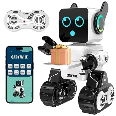 Immagine di anysun Giocattolo Robot per Bambini, Intelligenti RC con Touch, APP e Telecomando, Programmabile, Camminante, Ballante, Cantante, Parlante, Regalo Ragazzi Ragazze