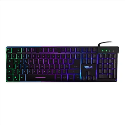 Immagine di Noua Yelena Tastiera Gaming a Membrana Cablata USB Multimediale, 105 Tasti, Retroilluminazione RGB, 19 Tasti Anti Ghosting, Layout Italia, PC/Computer