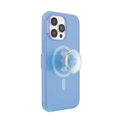 Immagine di PopSockets: PopCase PlantCore per MagSafe Custodia a Base vegetale iPhone 14 PRO Max con Supporto PopGrip Slide Riposizionabile e Impugnatura Top Intercambiabile Blue Opalescent