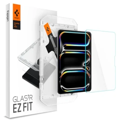 Immagine di Spigen Glas.tR EZ Fit Vetro Temperato compatibile con iPad Pro 11 pollici M4 (2024), 5 generazione, Installazione Facile, Cristallino, Anti graffio, Durezza 9H Pellicola prottetiva