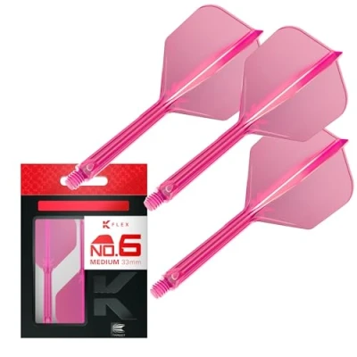 Immagine di Target Darts K Flex Integrated Dart Flight And Shaft, No.6 Rosa (Medio) Confezione da 3 No 6, Kflex Precision Moulded 2 in 1 Flights STEM