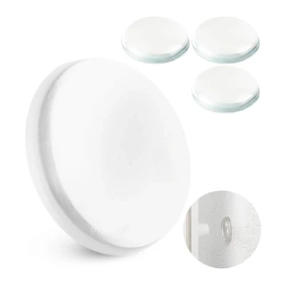 Immagine di Fermaporta da parete, 4 pz x Ø 40 mm, paracolpi autoadesivi colore trasparente, tenuta extra forte con adesivo 3M, protegge le pareti dagli urti di maniglie delle porte, para colpi porte casa, bumper