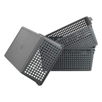 Immagine di Gloreen Cesto Portaoggetti Multiuso in Plastica Grigio per Organizzatore, Set di 4