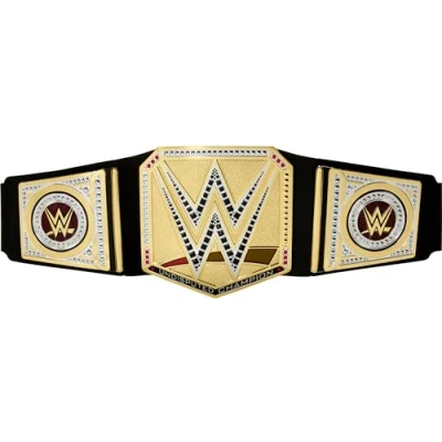 Immagine di Mattel WWE Cintura Undisputed Universal Championship, Tessuto in semipelle, Lunga 91+ cm e Regolabile, Stile Autentico dei Campionati Raw, Smackdown NXT, Giocattolo per Bambini, 6+ Anni, HYJ35