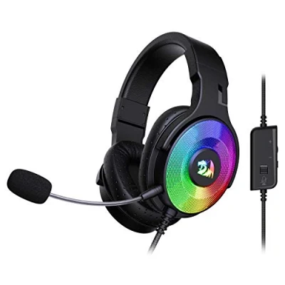 Immagine di Redragon H350 RGB Wired Gaming Headset, dinamico retroilluminazione Stereo Surround Sound Driver 50 MM Microfono staccabile, cuffie sovra orecchio funziona per PC/PS4/XBOX One/NS